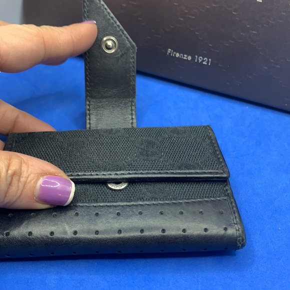 Gucci vintage black leather & Canvas key holder wallet - Picture 4 of 11